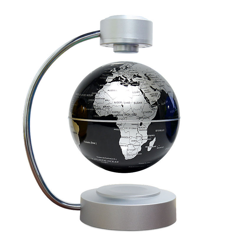 Office Tech Desk - Magnetic Levitation Globe with LED Light,