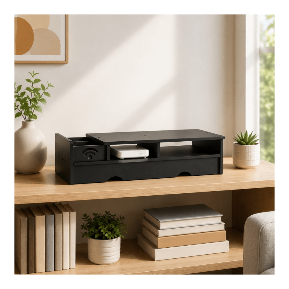 Black Matte WiFi Router Storag - Office Tech Desk review and price