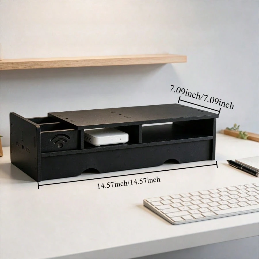 Black Matte WiFi Router Storag - Office Tech Desk review and price
