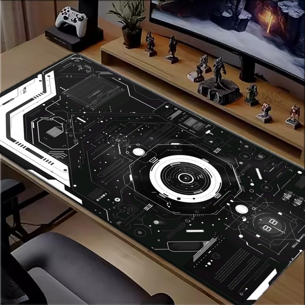 Black White Circuit Tech Large - Office Tech Desk review and price