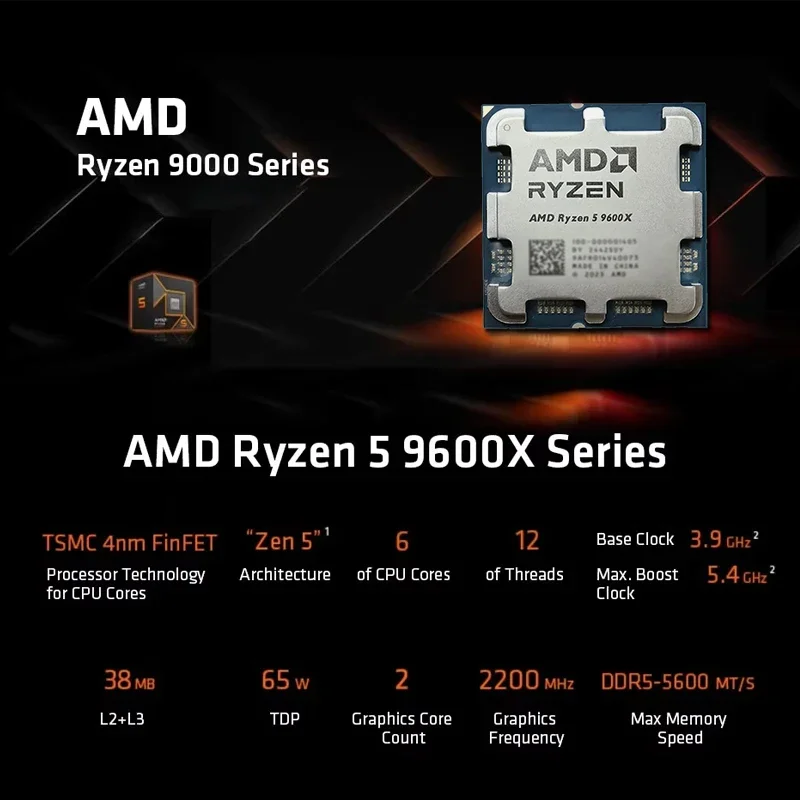 AMD Ryzen 5 9600X 100% AMD R5  - Amd Cpu Ryzen 5 review and price