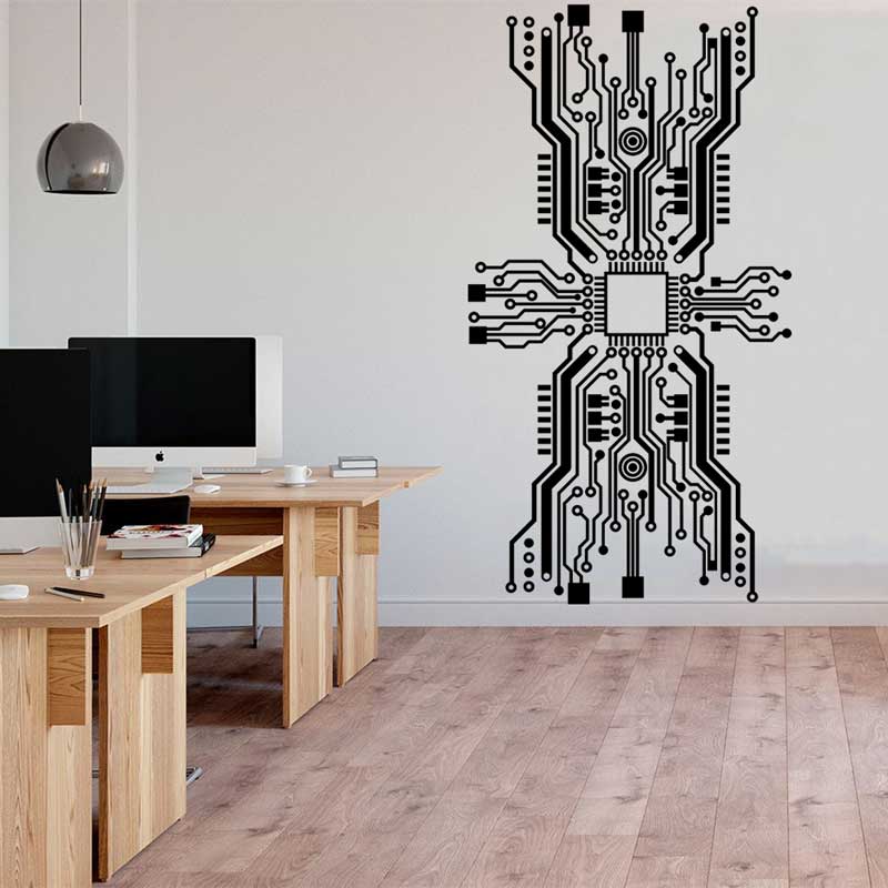 Circuit Board Chip Wall Sticke - Office Tech Software review and price