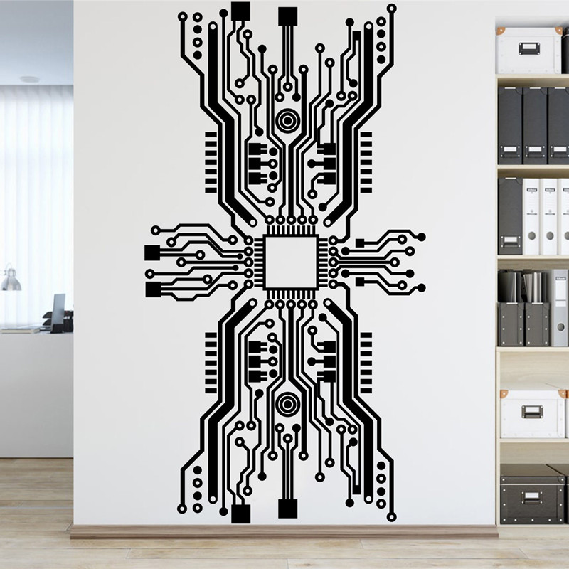 Circuit Board Chip Wall Sticke - Office Tech Software review and price
