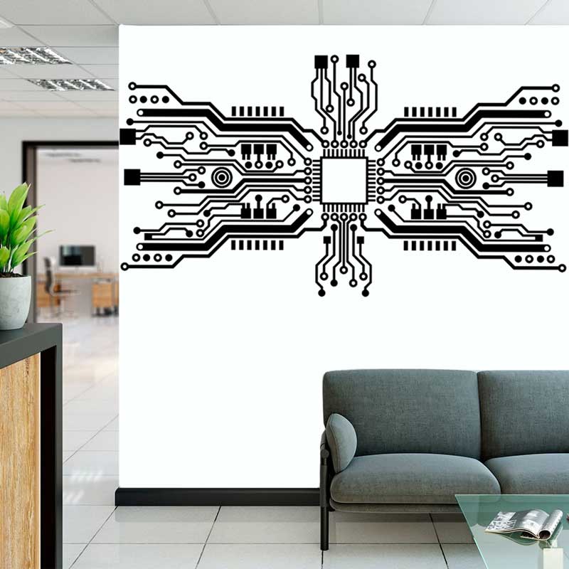 Circuit Board Chip Wall Sticke - Office Tech Software review and price