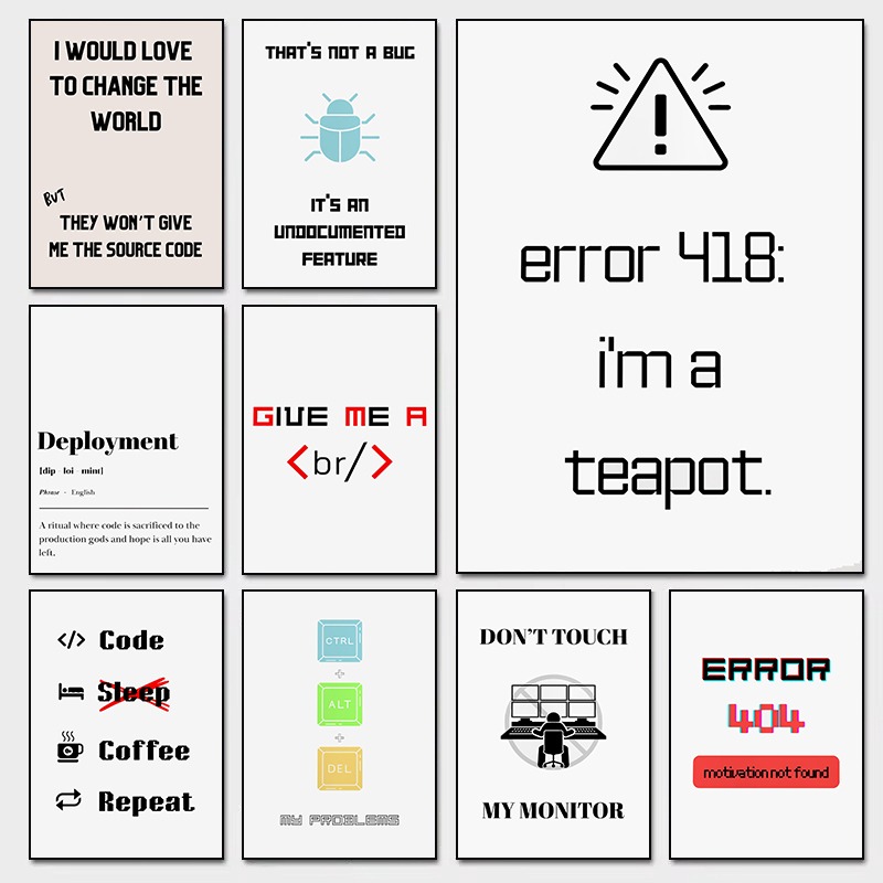 Funny Programmer Poster Error  - Office Tech Software review and price